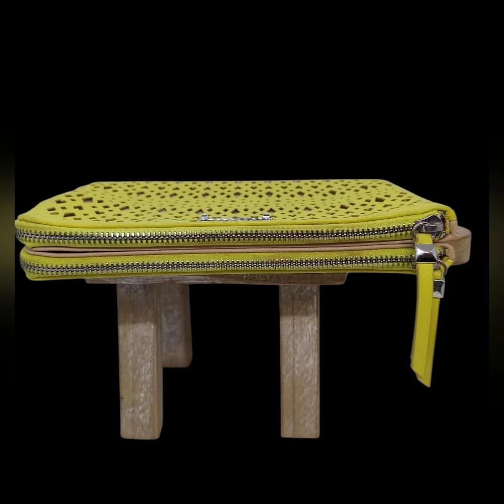 Stella & Dot Bright Yellow Cutout Clutch